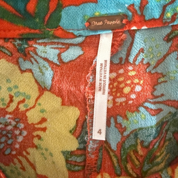 Free People Floral Orange Red Floral Two-Piece Set - Picture 5 of 8